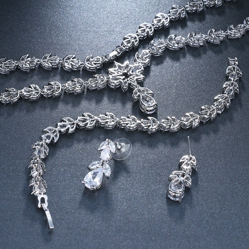 Luxury Zircon Wedding Jewelry Set for Women
