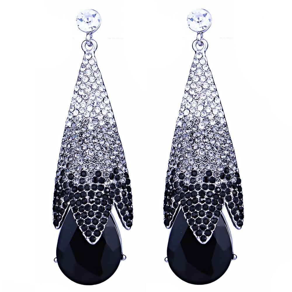 Women's Wedding Drop Earrings with Multicolor Rhinestones