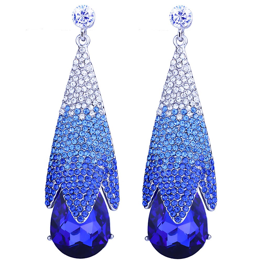 Women's Wedding Drop Earrings with Multicolor Rhinestones