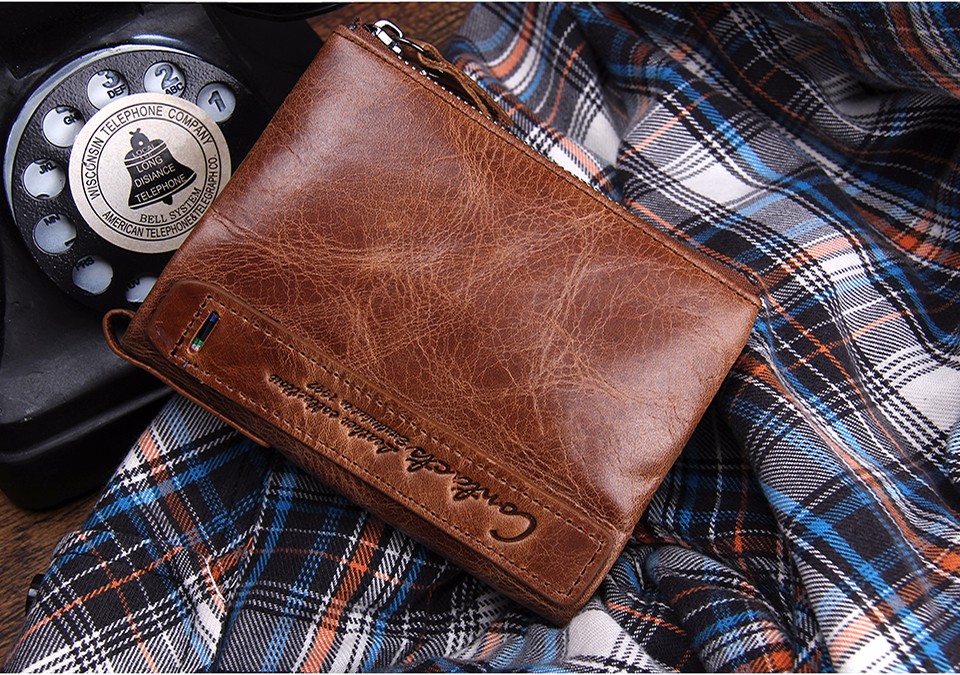 Men's Leather Wallet with Zipper Men's Leather Wallet with Zipper