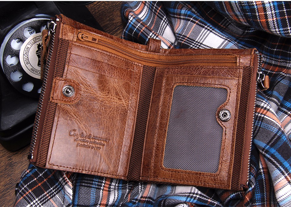 Men's Leather Wallet with Zipper Men's Leather Wallet with Zipper