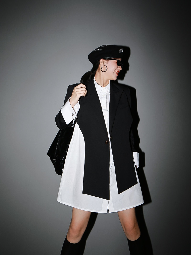 Open Back Cross Front Blazer