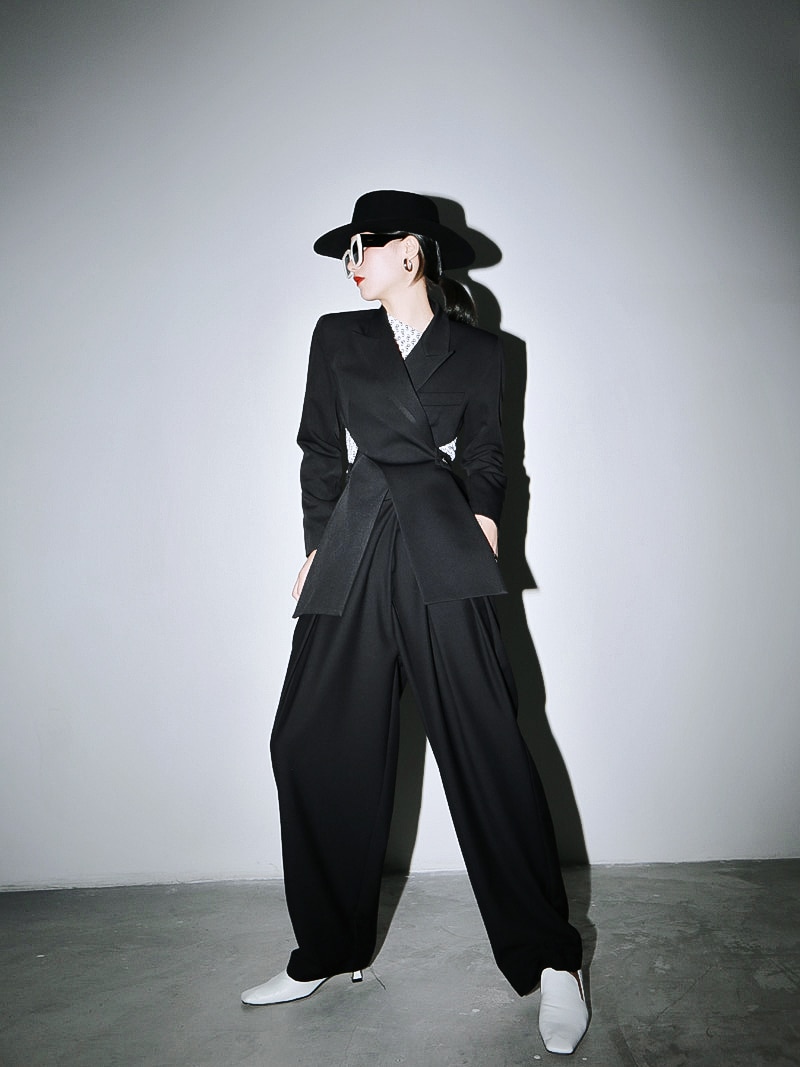 Open Back Cross Front Blazer