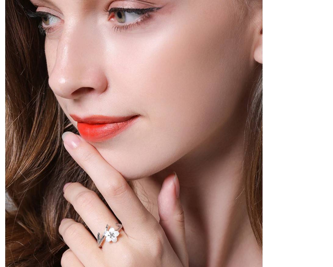 Women's 925 Sterling Silver Cherry Blossom Rings Set