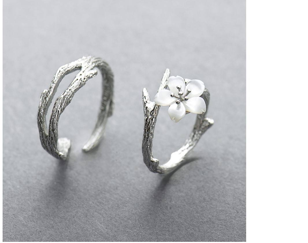 Women's 925 Sterling Silver Cherry Blossom Rings Set