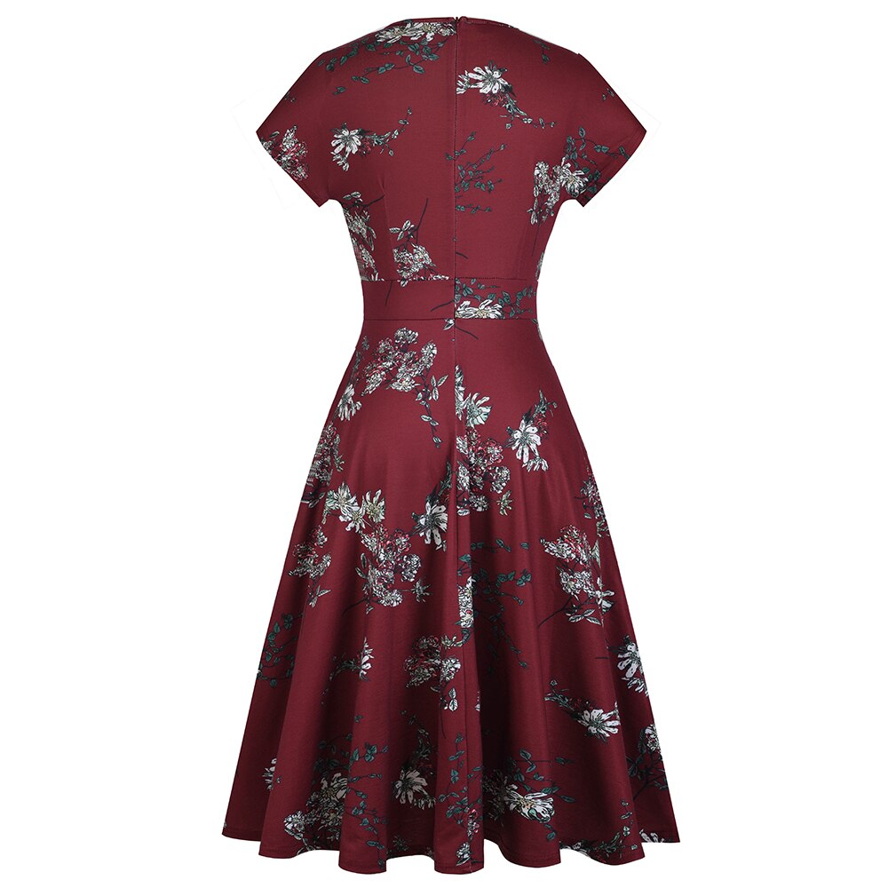Floral Printed Pleated A-Line Dress for Women
