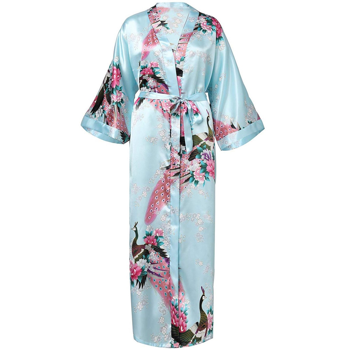 Print Floral Printed Silk Women's Kimono Robe