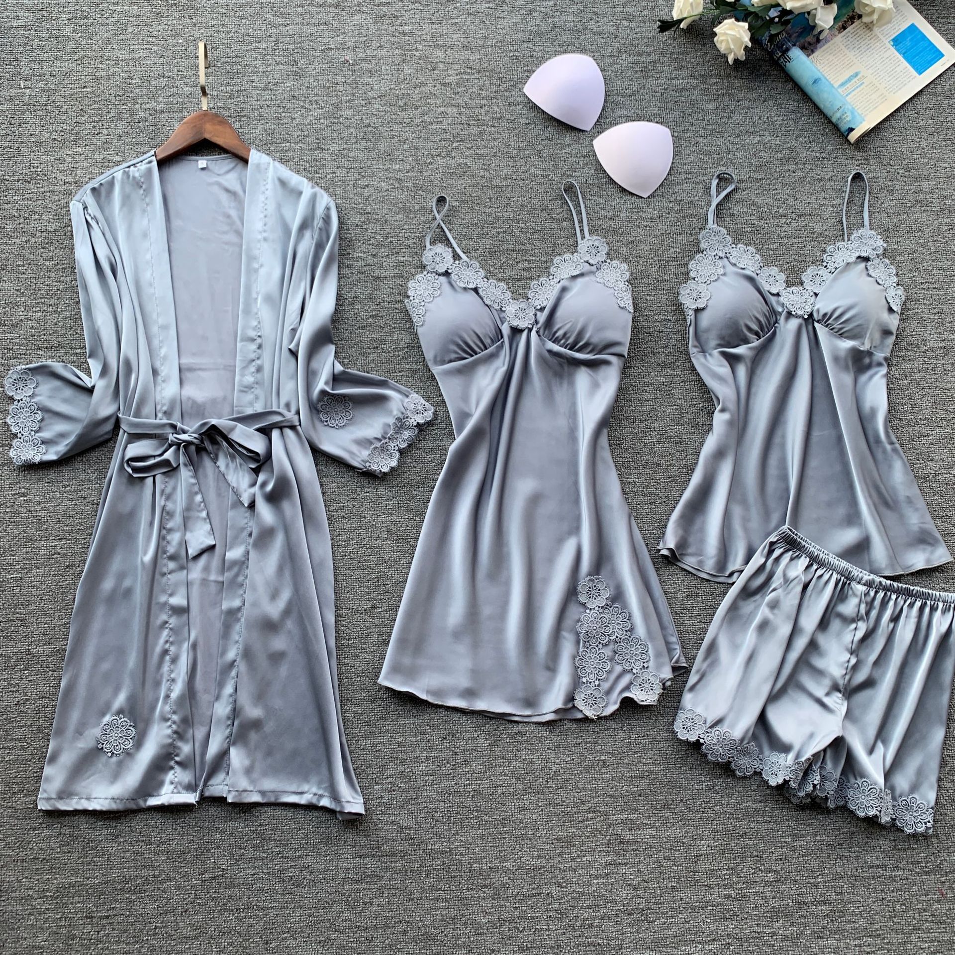 Lace Wedding Sleepwear Lingerie Set for Women