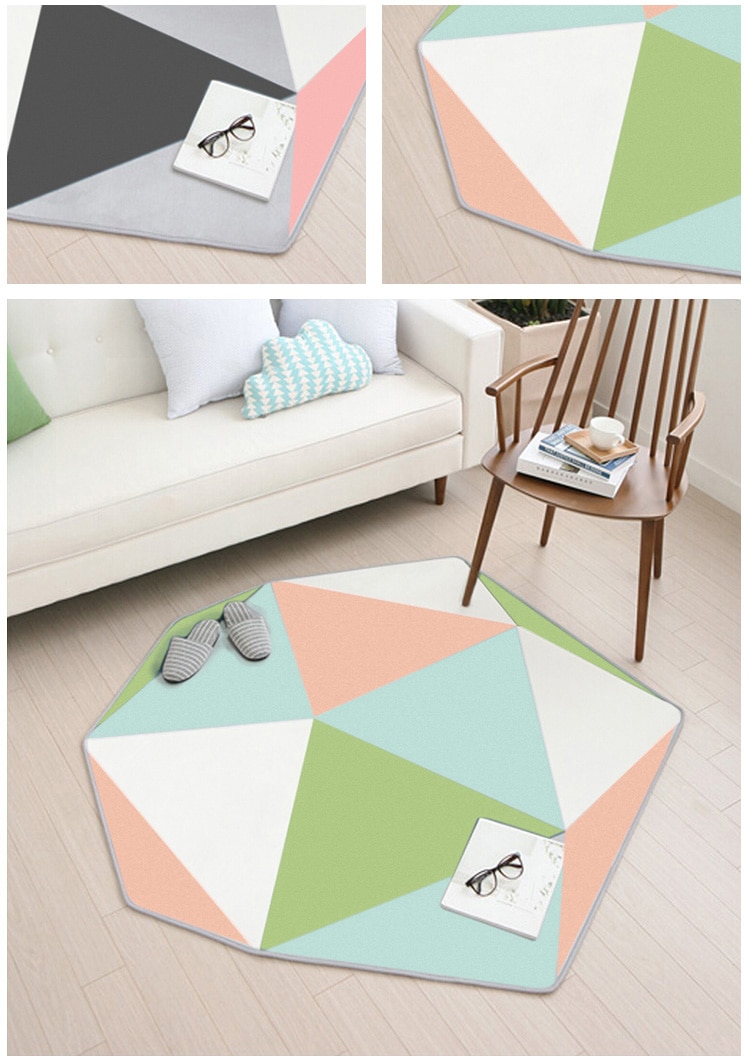 Asymmetrical Design Geometric Style Carpet