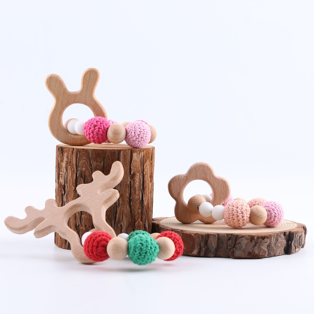 Babies' Wooden Bracelet Teether Toy
