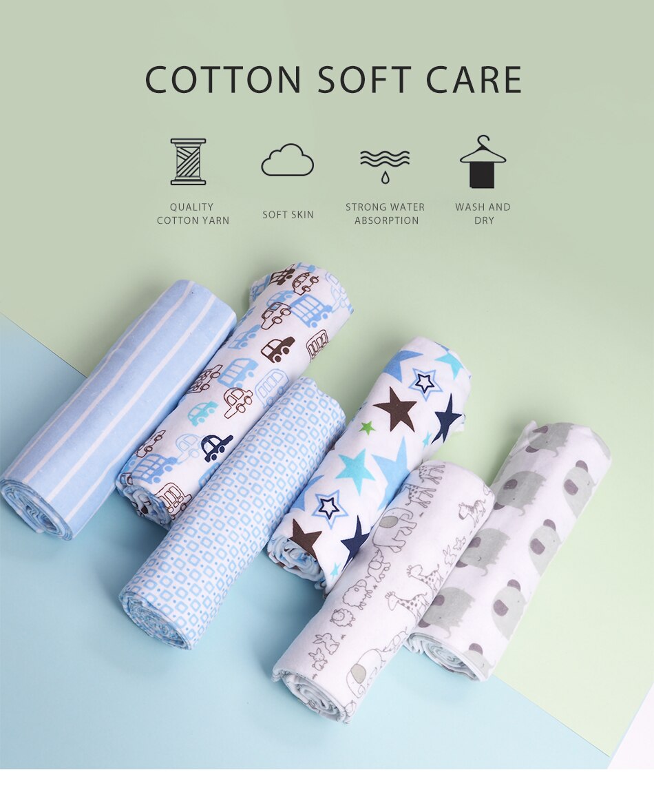 100% Cotton Baby Blankets 4 pcs Set