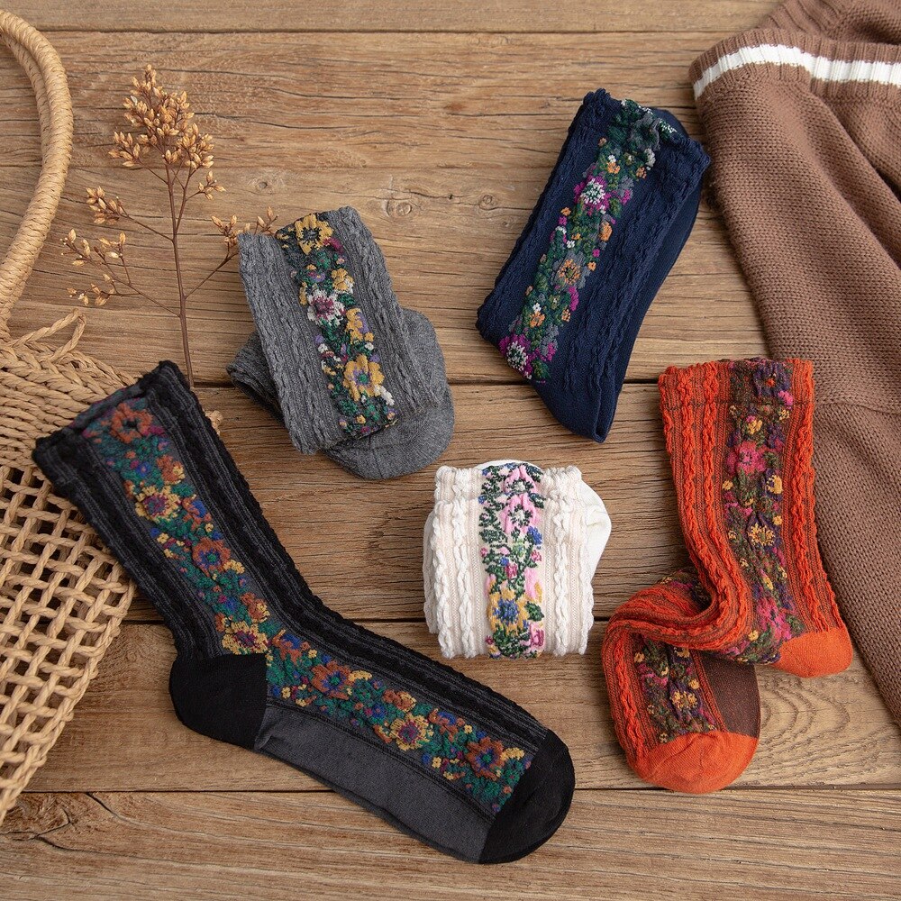 Women's Warm Floral Designed Socks
