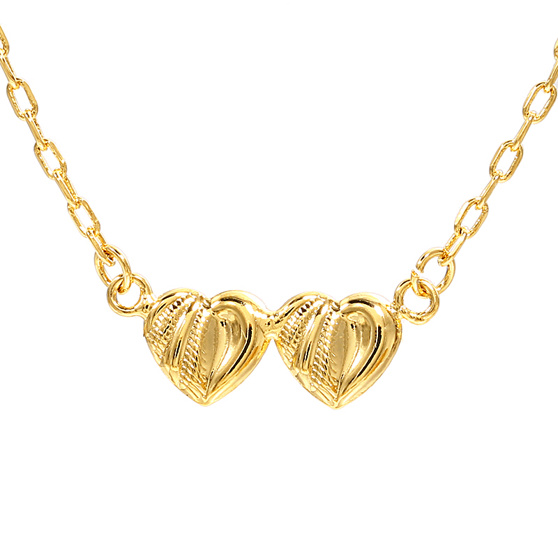 Gold Heart Patterned Jewelry Set