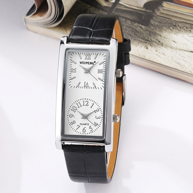 Women's Dual Dial Rectangular Quartz Watches