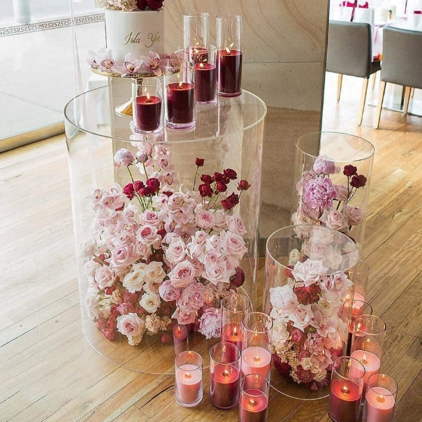 Clear Acrylic Stands for Wedding 3 pcs Set