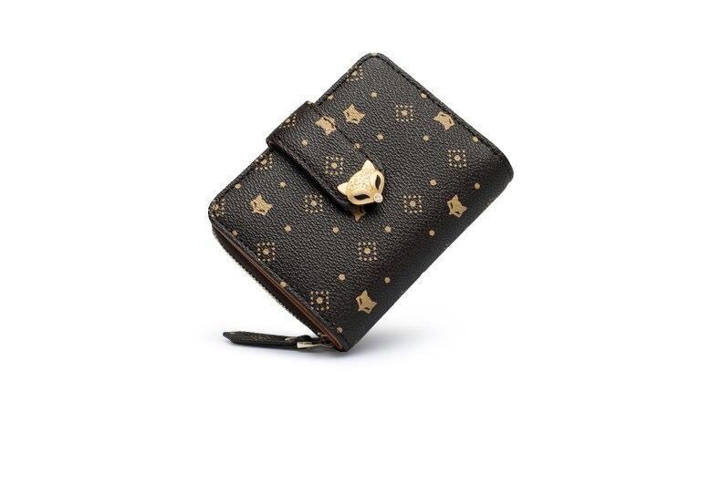 FOXER Women's Fashion Small Wallet PVC Leather Large Capacity Card Slot Female Coin Pocket Bifold Clutch Money Bag Key Holder