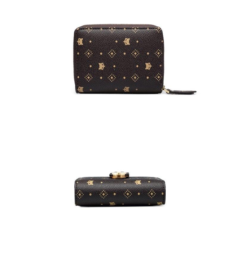 FOXER Women's Fashion Small Wallet PVC Leather Large Capacity Card Slot Female Coin Pocket Bifold Clutch Money Bag Key Holder