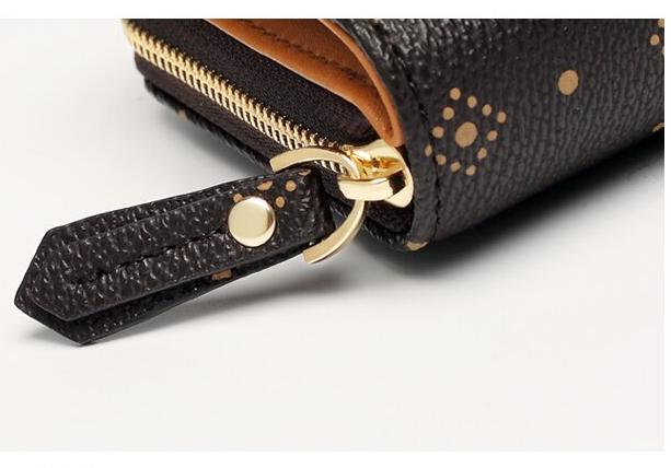 FOXER Women's Fashion Small Wallet PVC Leather Large Capacity Card Slot Female Coin Pocket Bifold Clutch Money Bag Key Holder