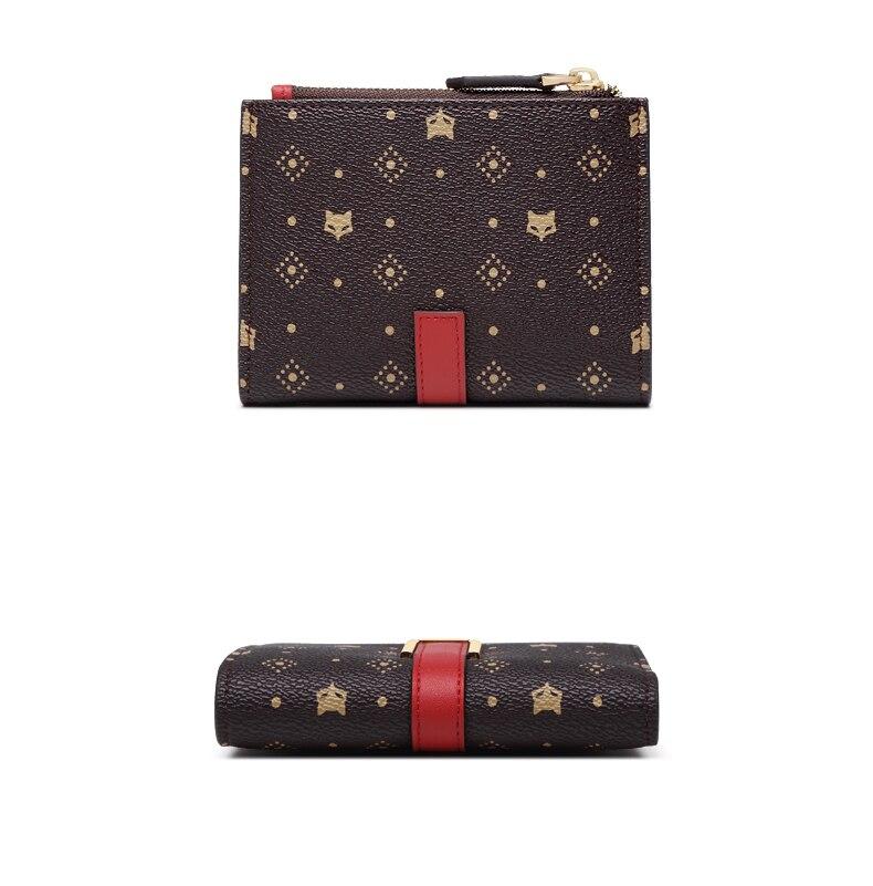 FOXER Women's Fashion Small Wallet PVC Leather Large Capacity Card Slot Female Coin Pocket Bifold Clutch Money Bag Key Holder