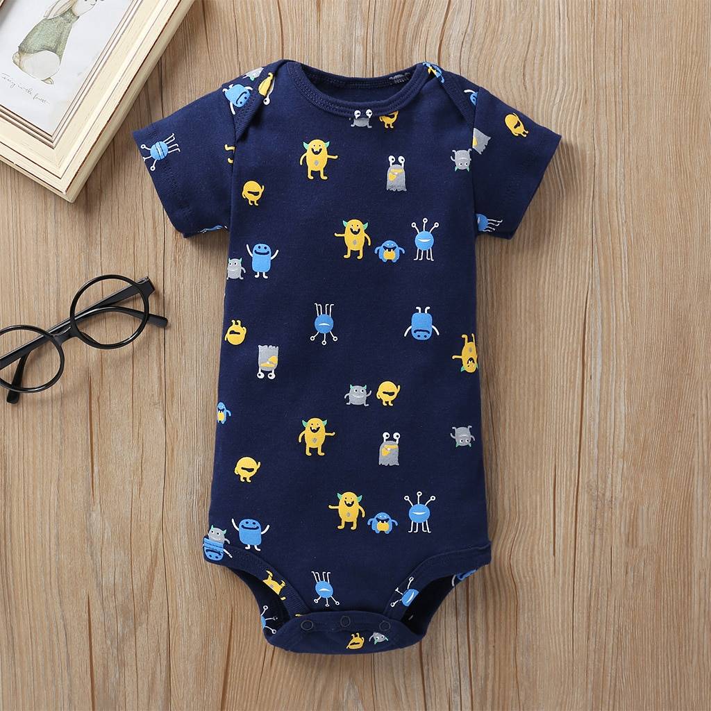 Printed Cotton Baby's Onesies 5 pcs Set