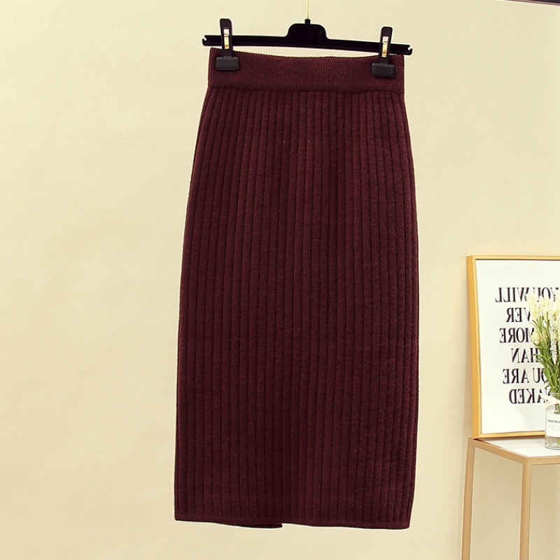 Women's Knitted Pencil Skirt