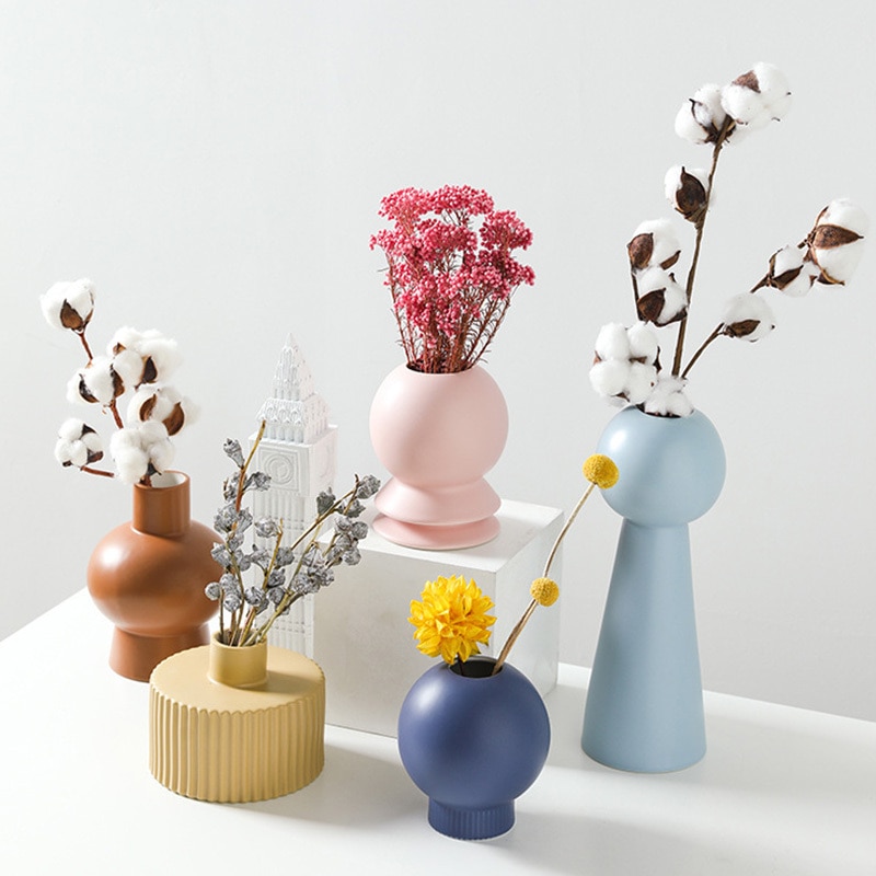 Modern Style Geometric Ceramic Flower Vase