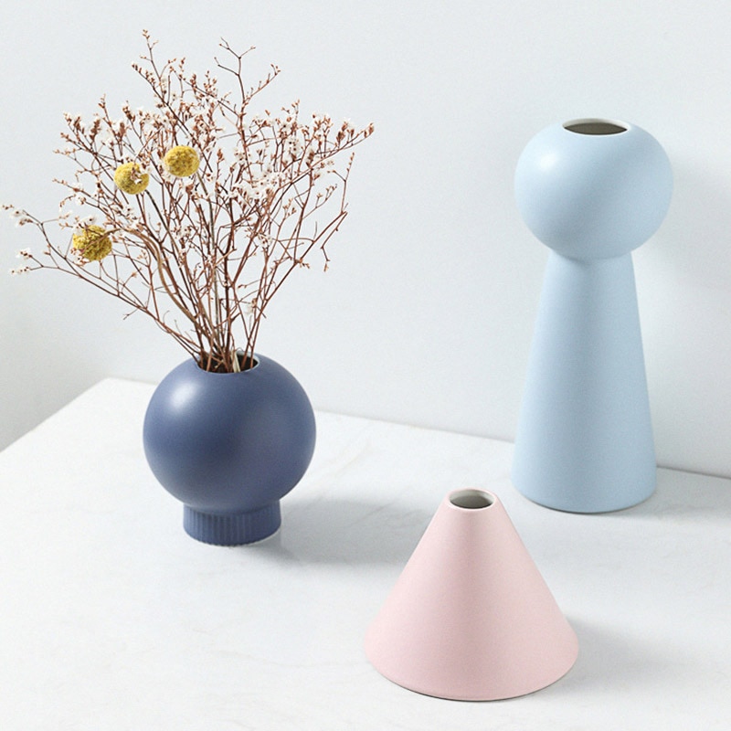 Modern Style Geometric Ceramic Flower Vase