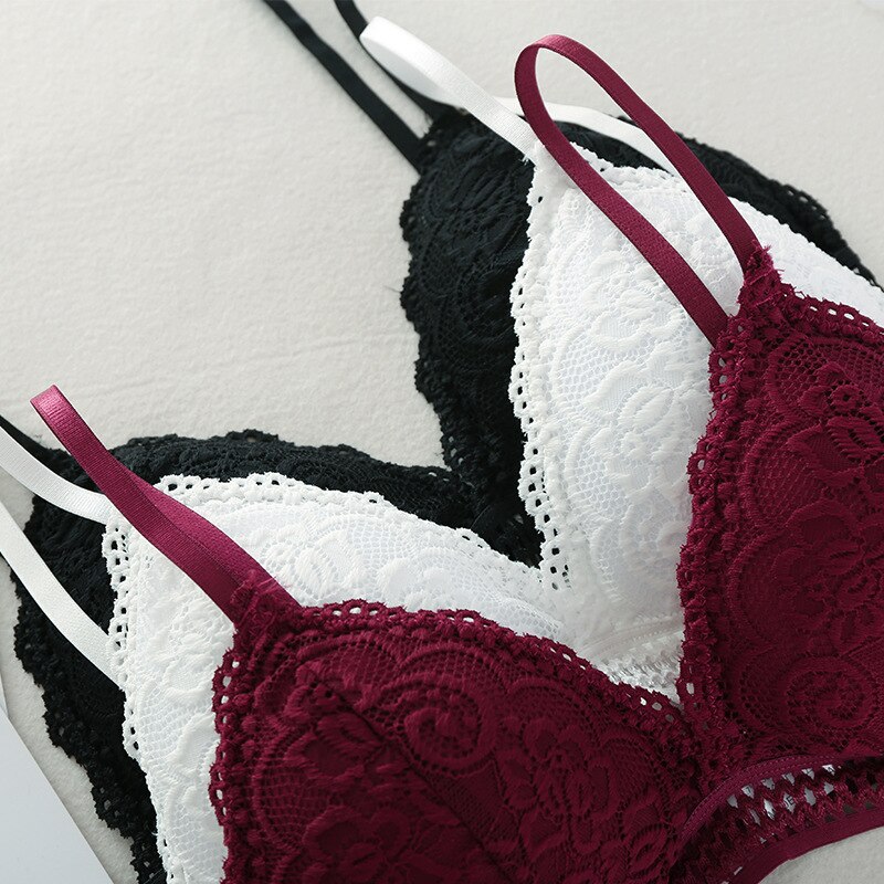 Women's French Thin Cup Wireless Push Up Bra Women's French Thin Cup Wireless Push Up Bra
