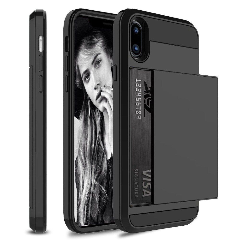 Slide Credit Card Slot Wallet Phone Case for iPhone Slide Credit Card Slot Wallet Phone Case for iPhone