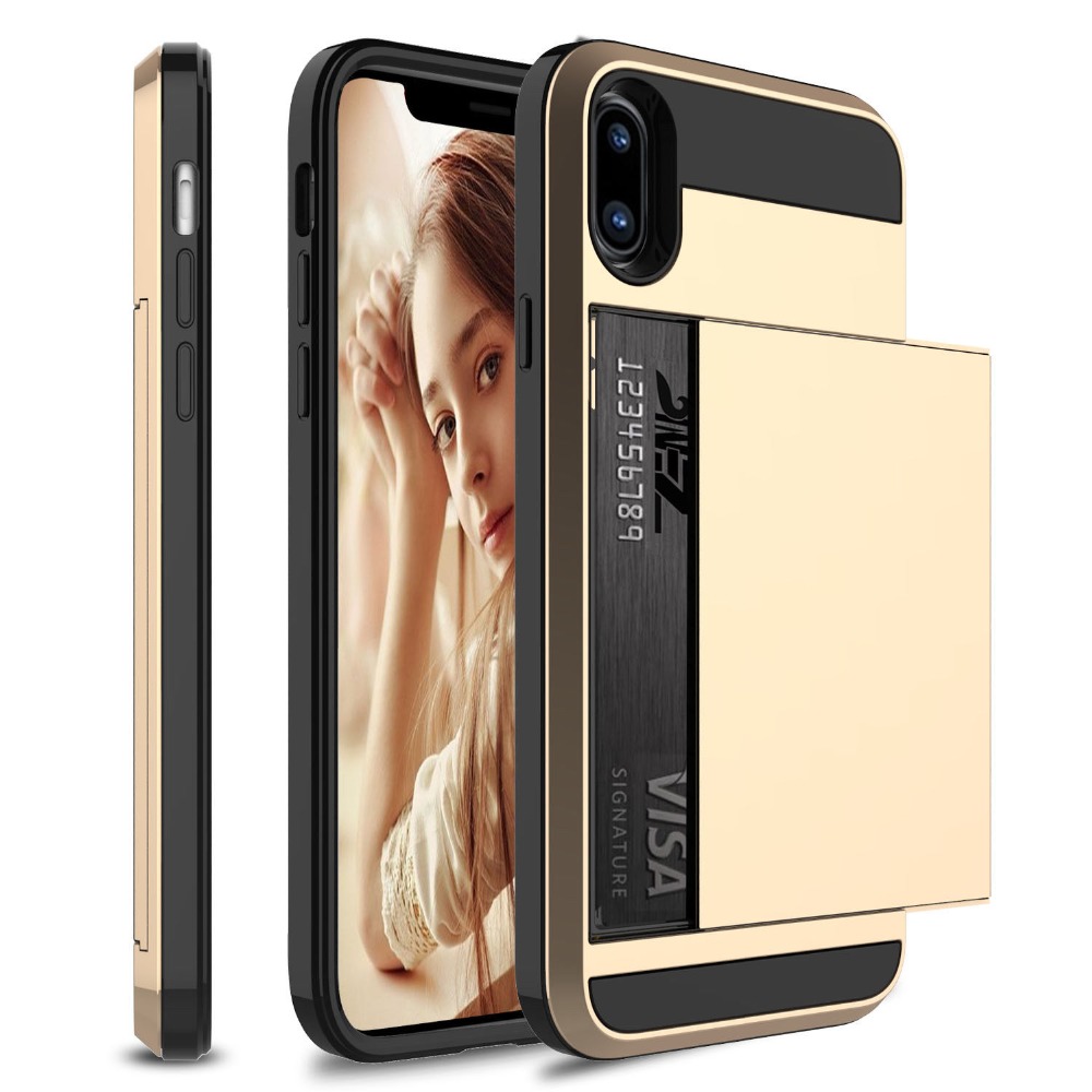 Slide Credit Card Slot Wallet Phone Case for iPhone Slide Credit Card Slot Wallet Phone Case for iPhone