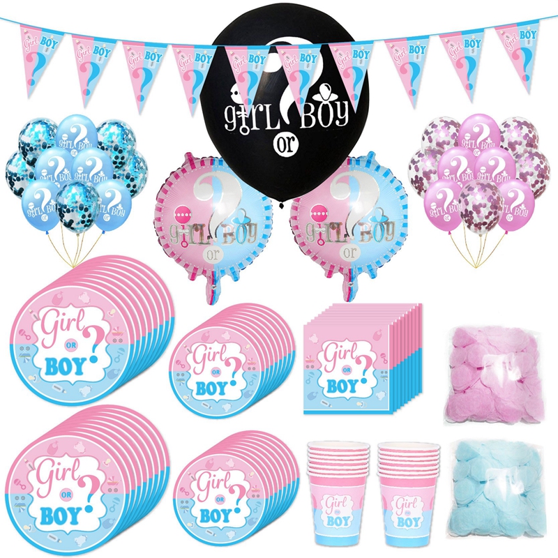 Gender Reveal Party Tableware Set & Decorations Gender Reveal Party Tableware Set & Decorations