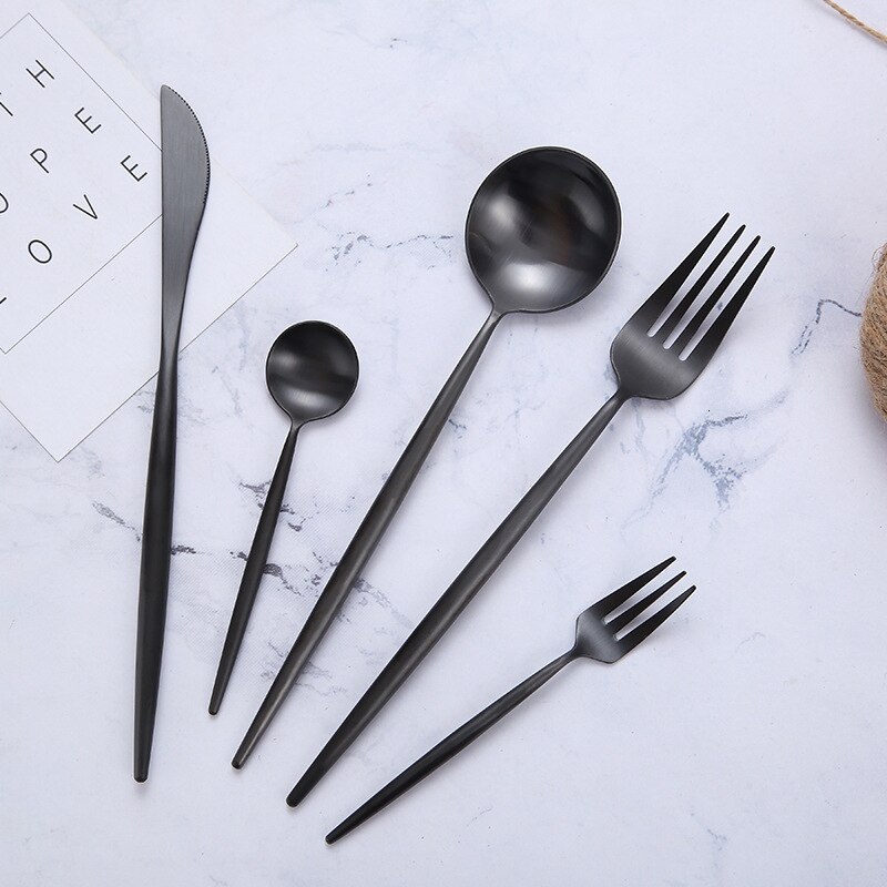 Matte Black Tableware Set