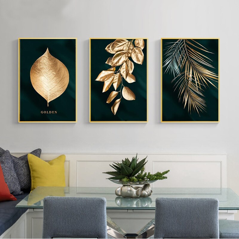 Golden Plant Canvas Poster