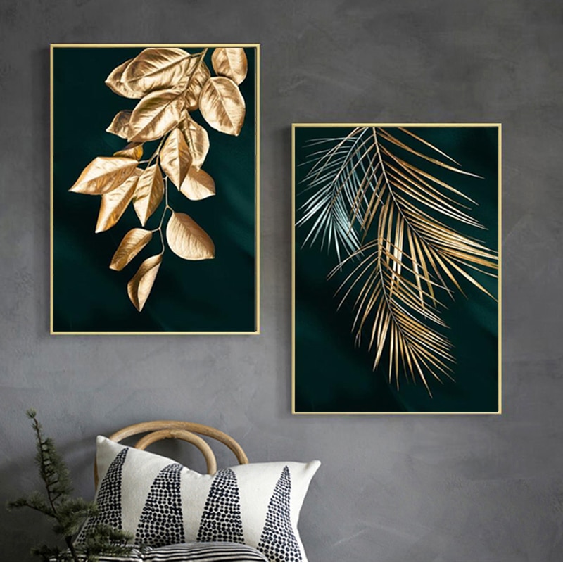 Golden Plant Canvas Poster