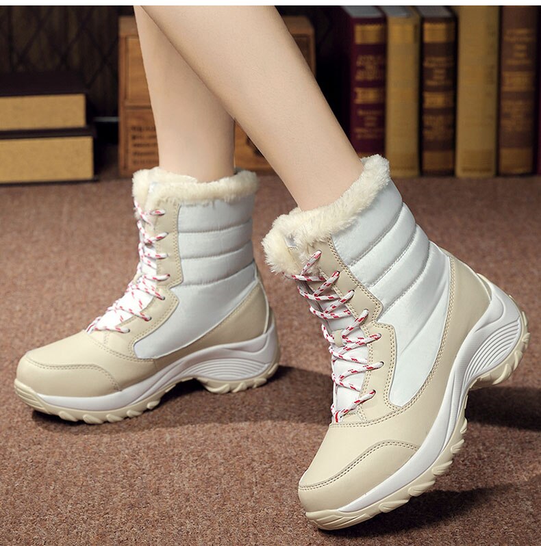 Women Boots Waterproof Winter Shoes Women Snow Boots Platform Keep Warm Ankle Winter Boots With Thick Fur Heels Botas Mujer 2019