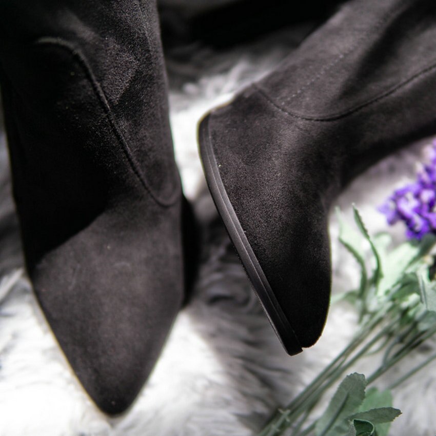 QUTAA 2020 Women Over The Knee High Boots Slip on Winter Shoes Thin High Heel Pointed Toe All Match Women Boots Size 34-43 QUTAA 2020 Women Over The Knee High Boots Slip on Winter Shoes Thin High Heel Pointed Toe All Match Women Boots Size 34-43