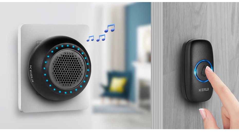 KERUI M525 Wireless Doorbell Waterproof Touch Button Home Security Welcome Smart Chimes Door bell Alarm LED light 32 Songs