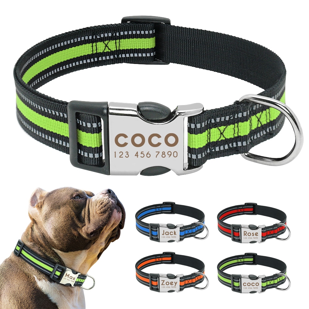 Dog's Striped Reflective Collar