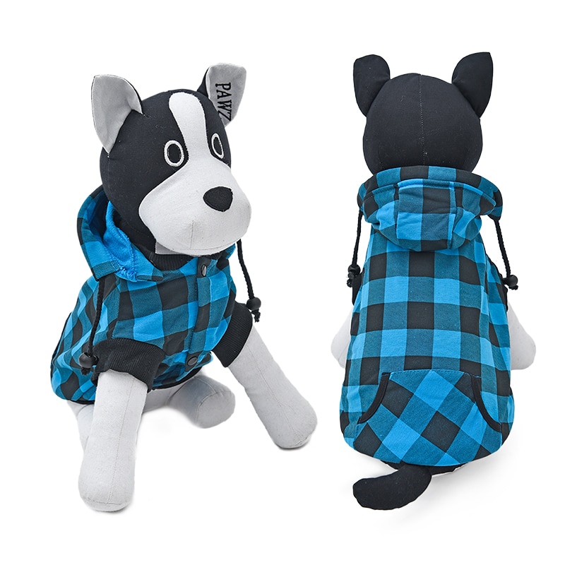 Warm Plaid Coat with Removable Hoodie