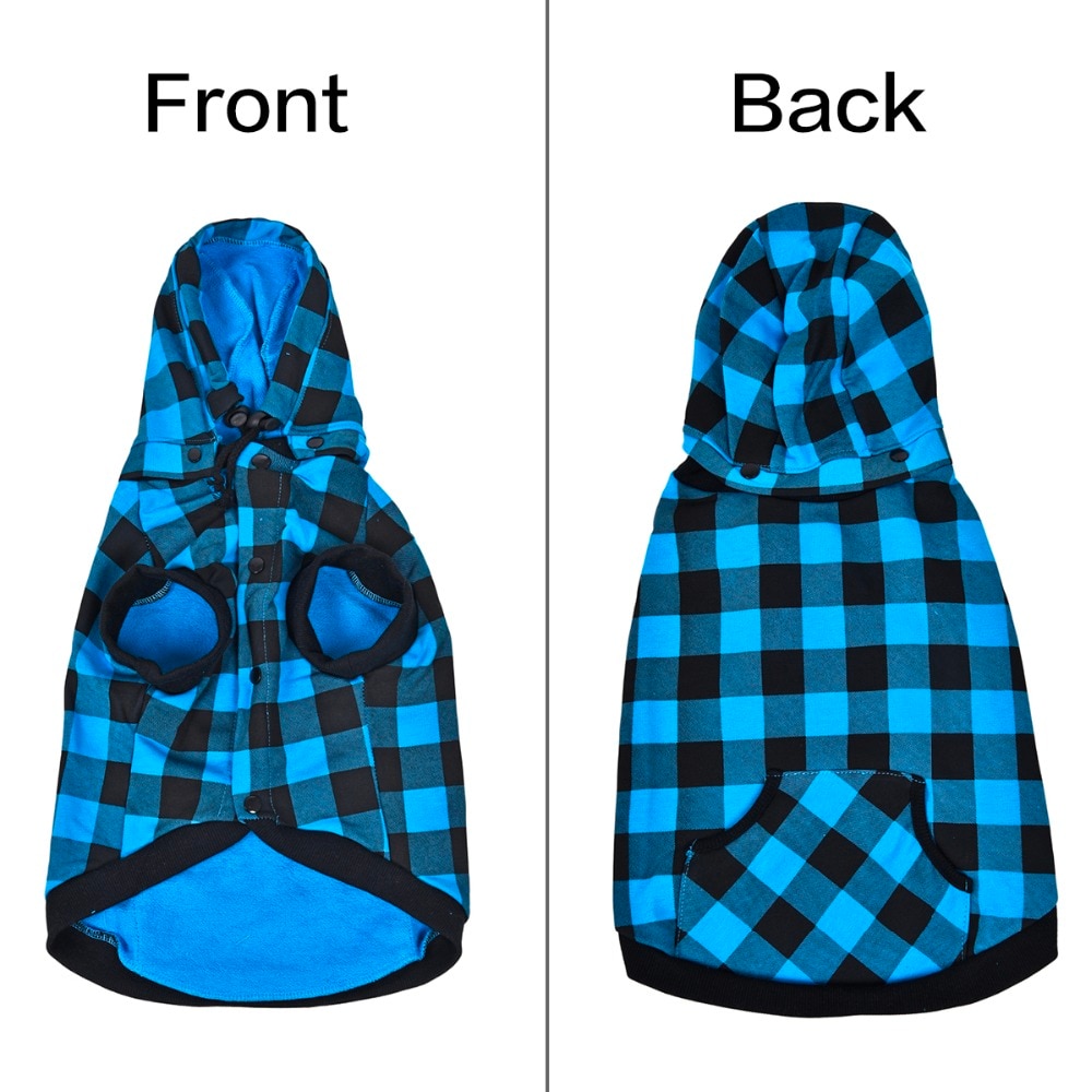 Warm Plaid Coat with Removable Hoodie