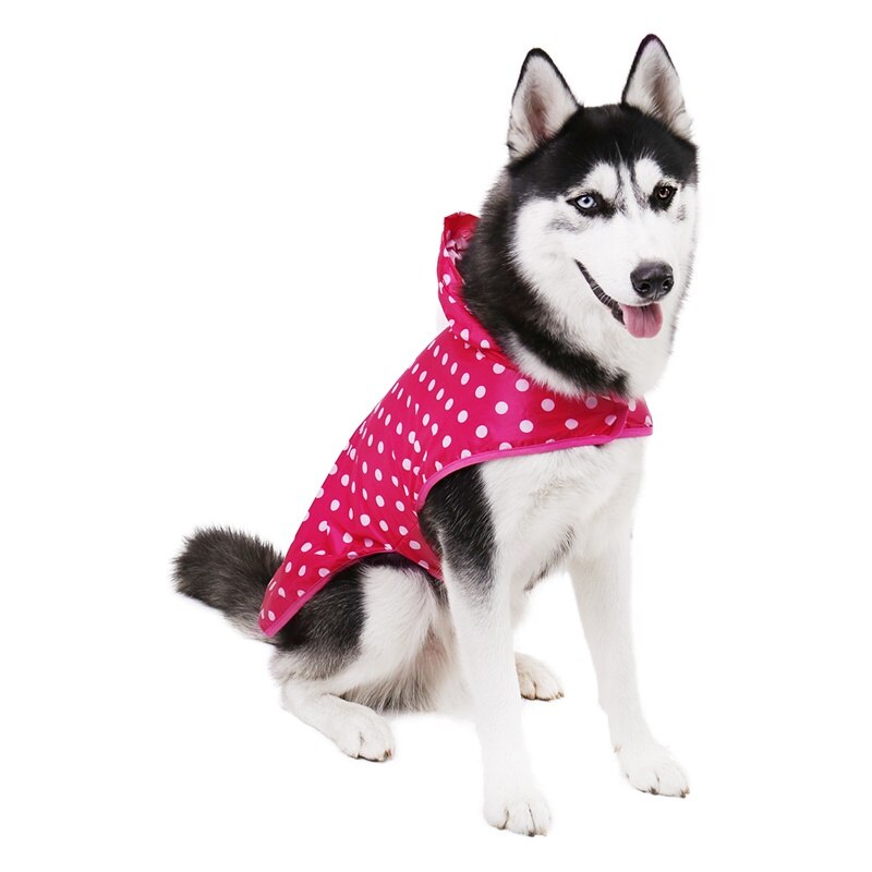 Reflective Polka Dot Printed Raincoat for Big Dog