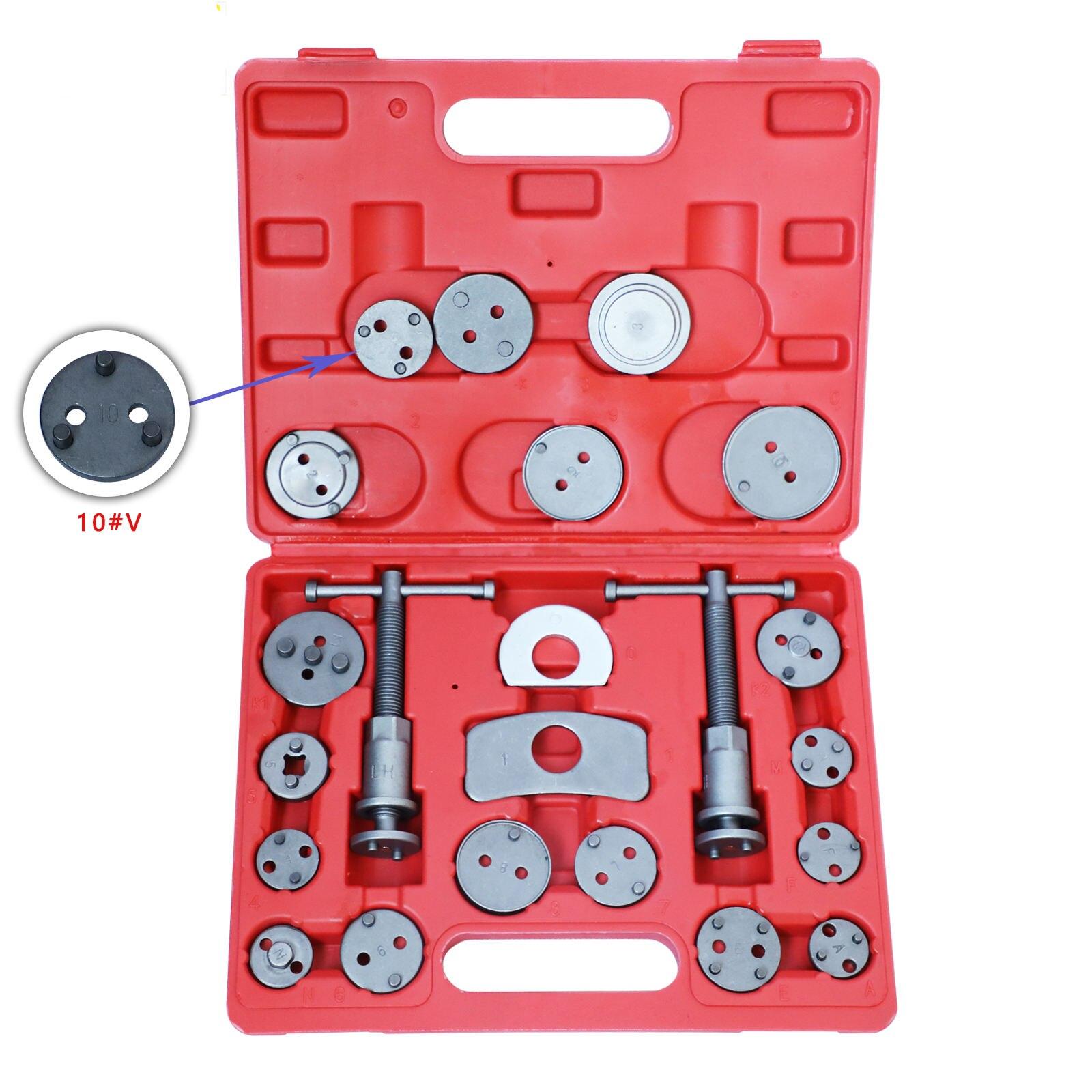22pcs Universal Car Disc Brake Caliper Wind Back Brake Piston Compressor Tool Kit For Most Automobiles Garage Repair Tools