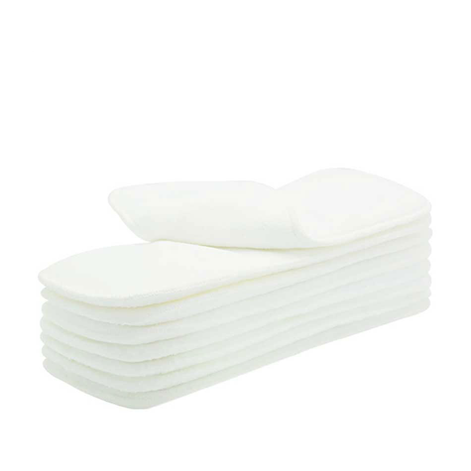 Ten Washable Microfiber Cloth Nappies in White