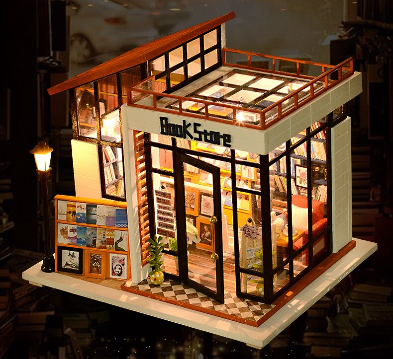 Miniature Wooden DIY Doll House with Furniture Kit