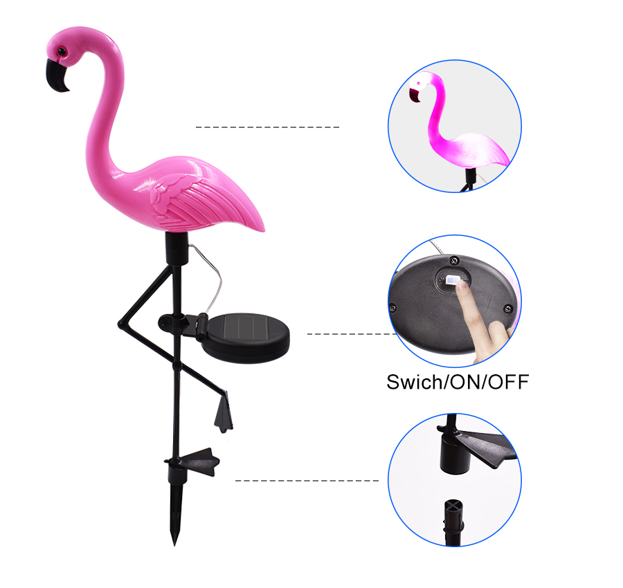 Solar Flamingo Shaped Lawn Lamp