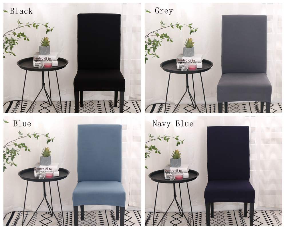 Grey Color Chair Covers Spandex Desk Seat Chair Covers Protector Seat Slipcovers for Hotel Banquet Wedding Universal Size 1PC