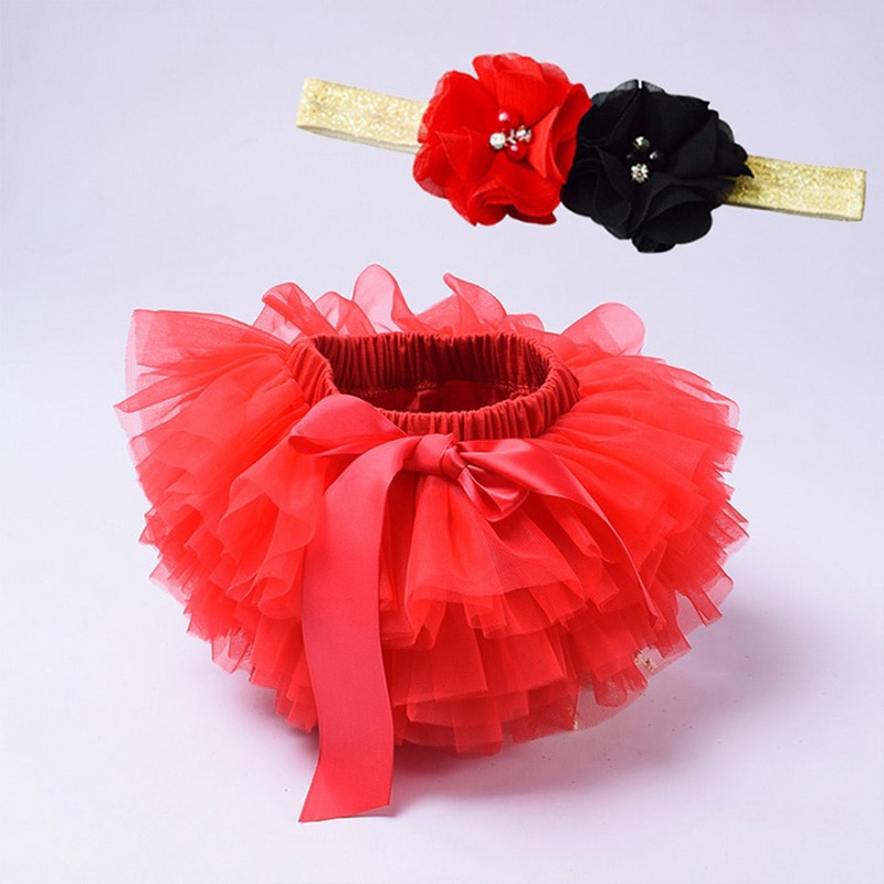 Baby Girl's Mesh Skirt with Bow and Matching Color Headband Baby Girl's Mesh Skirt with Bow and Matching Color Headband