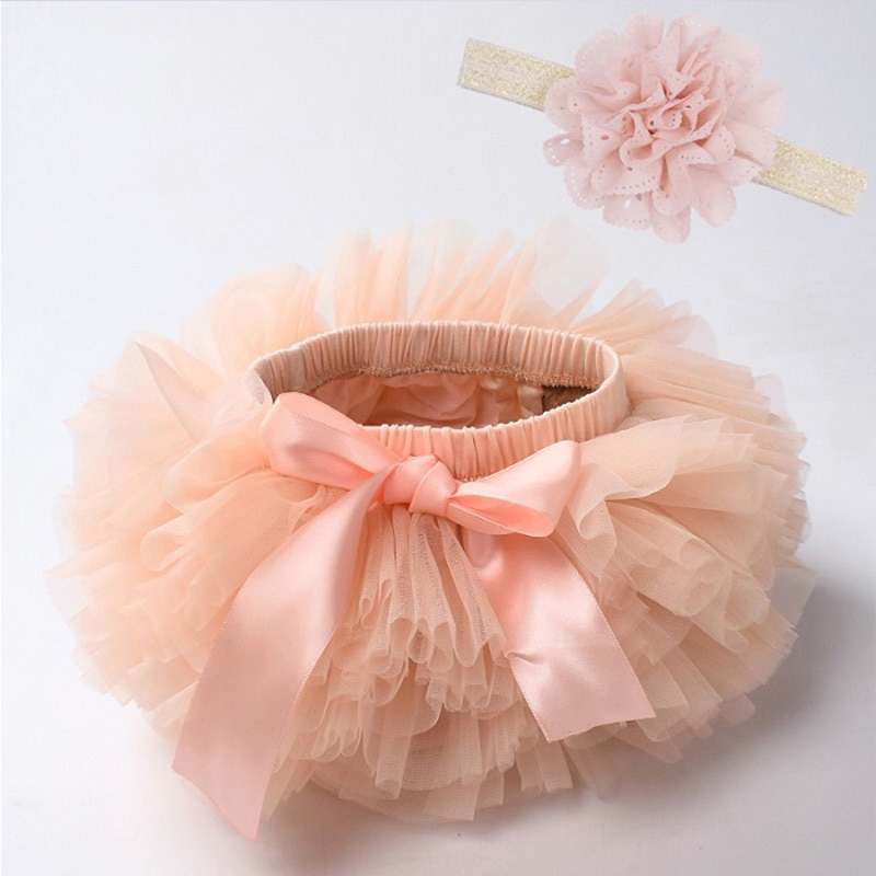 Baby Girl's Mesh Skirt with Bow and Matching Color Headband Baby Girl's Mesh Skirt with Bow and Matching Color Headband