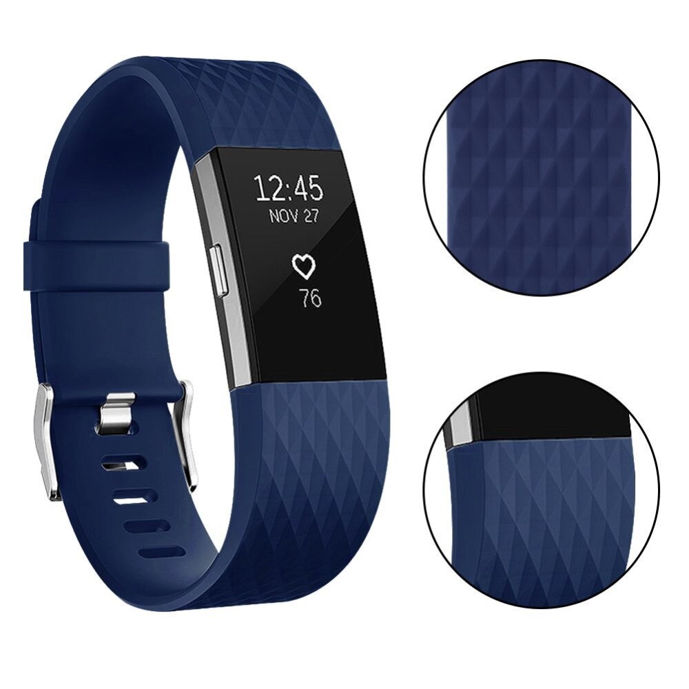 Quilted Texture Silicone Band for Fitbit Charge 2
