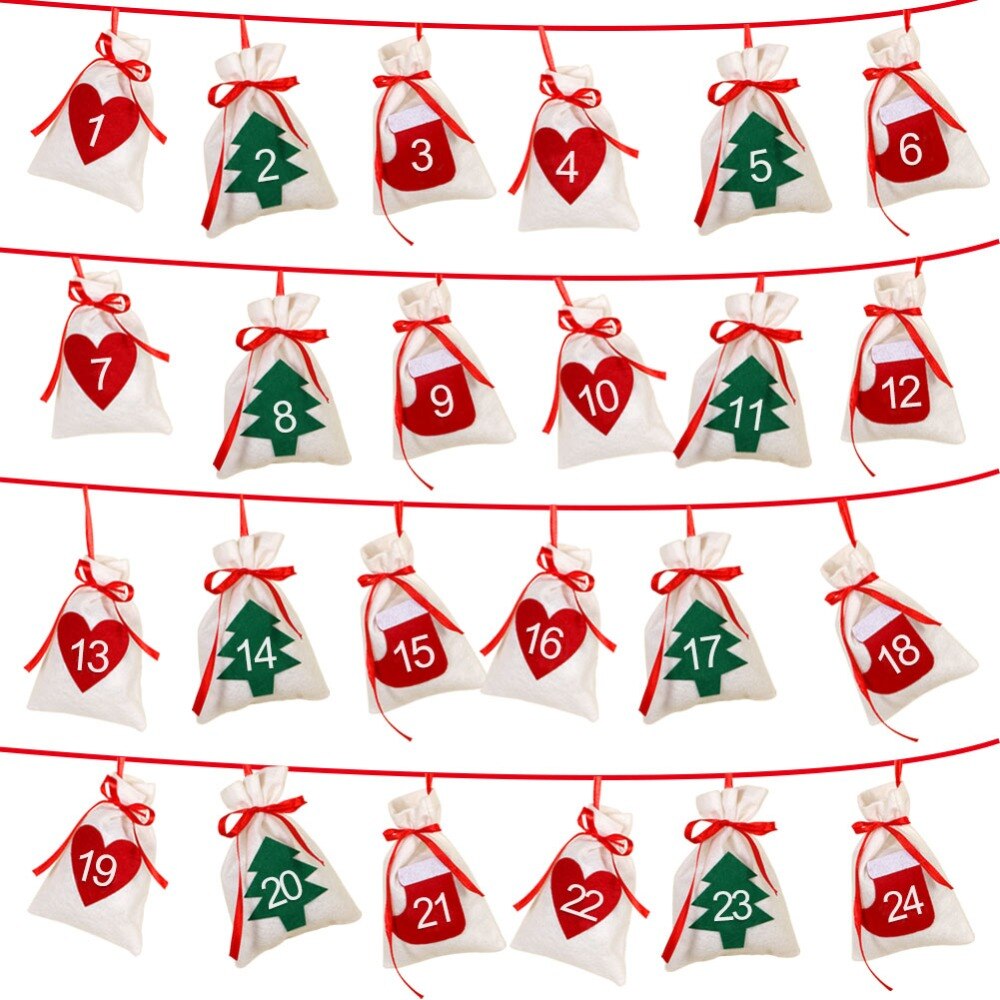 Christmas Fabric Hanging Calendar with Gift Bags